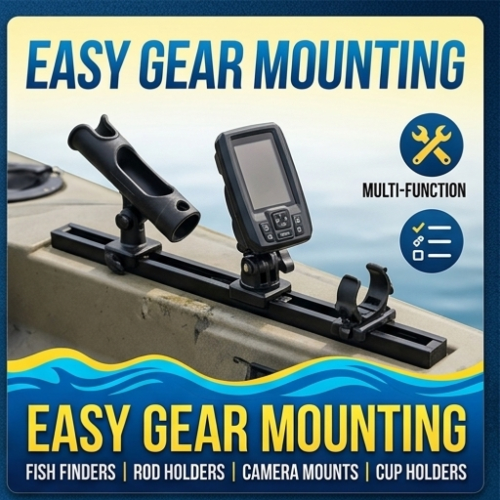 Fishing Kayak Storage Bag - ABS Side Mount Kayak Slide Track